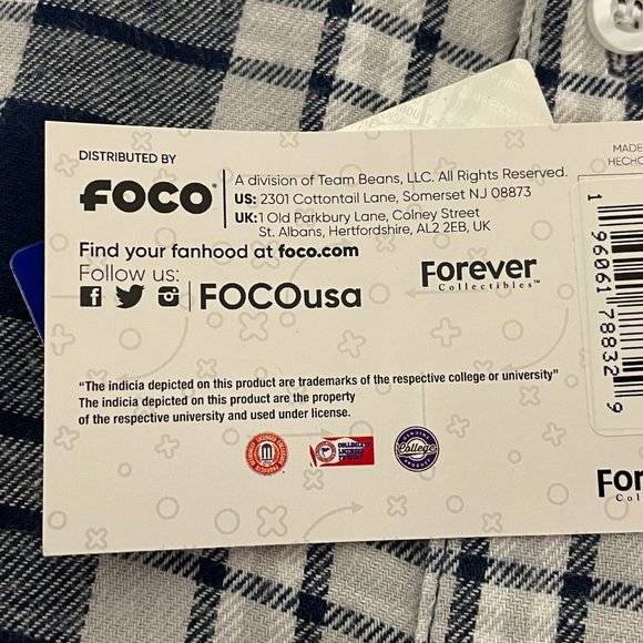 Michigan Wolverines FOCO Mens Flannel Plaid Long Sleeve Button Up Shirt Pocket - Picture 9 of 11